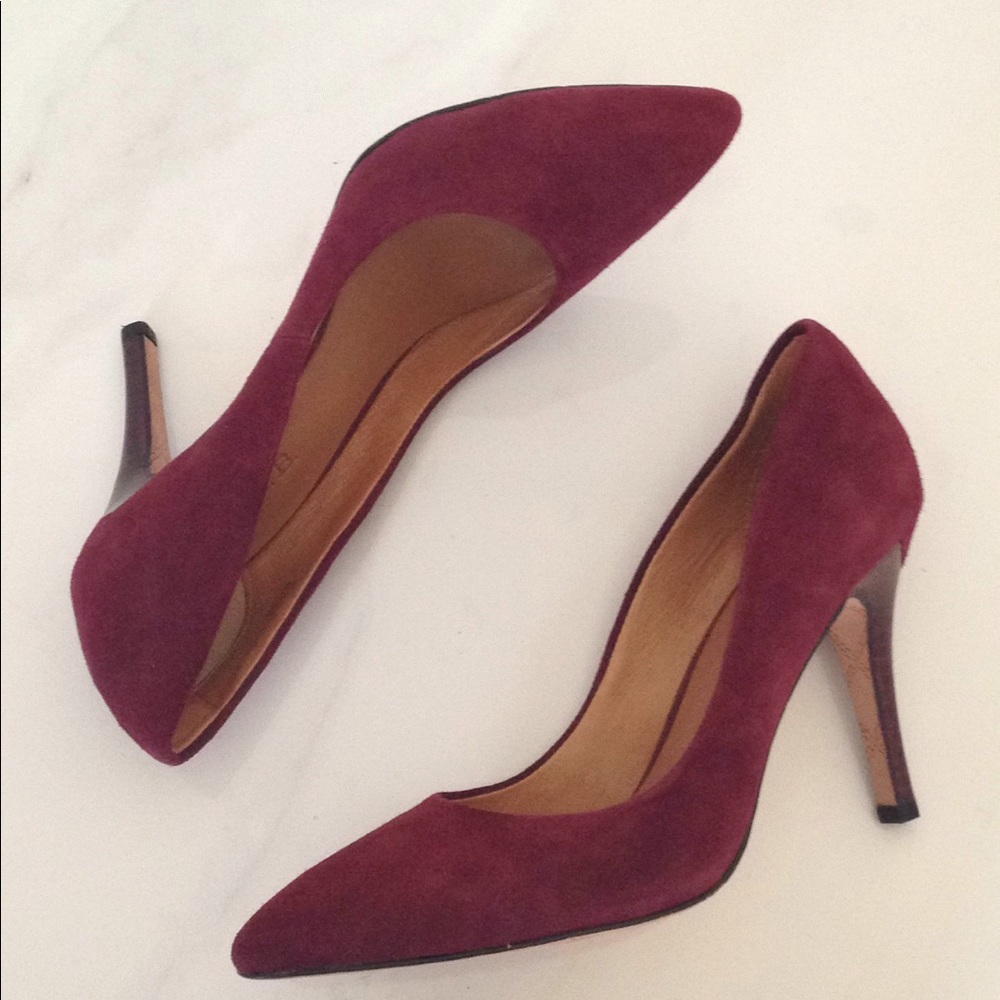 L.A.M.B. burgundy pumps